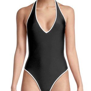 NWT Veronica Beard Black & White Ranya One-Piece Swimsuit Size Large 10